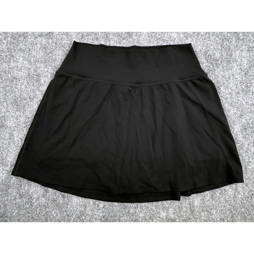 CRZ YOGA Womens L 12 Black Tennis Skirt Skort Built In Shorts High Rise NWT